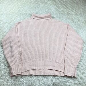 American Eagle Knit Turtleneck Sweater Women's Small Pink Knit Coquette Cozy